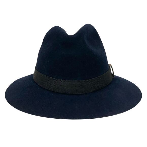 Kenwood Men’s Vintage Hat 100% Wool Fedora Navy Blue with Band Lined Size 7 - Picture 3 of 11